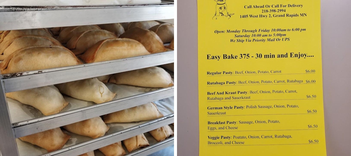 Pasties Plus Menu